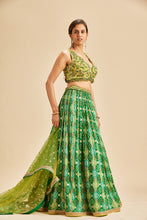 Load image into Gallery viewer, BOTTLE GREEN BADHNI LEHENGA SET