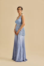 Load image into Gallery viewer, INK BLUE OMBRE SHARARA SET