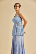 Load image into Gallery viewer, INK BLUE OMBRE SHARARA SET