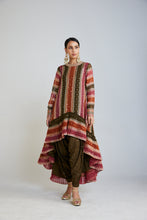 Load image into Gallery viewer, Olive Green Asymmetrical Kurta Set