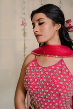 Load image into Gallery viewer, Fuschia Pink Pleated Embroidered Lehenga Set