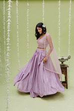 Load image into Gallery viewer, Lilac Embroidered Lehenga Set