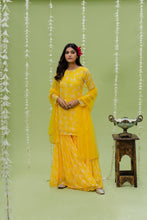 Load image into Gallery viewer, Sunny Yellow Printed Embroidered Sharara Set