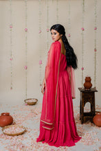 Load image into Gallery viewer, Fuschia Pink Pleated Embroidered Anarkali Set