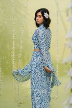 Load image into Gallery viewer, Teal Blue Floral Printed Co-od Set