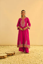 Load image into Gallery viewer, Mayra - Hotpink Long Kurta with Palazzo & Dupatta