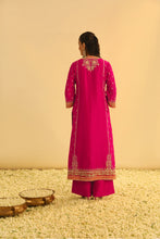 Load image into Gallery viewer, Mayra - Hotpink Long Kurta with Palazzo & Dupatta