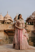 Load image into Gallery viewer, Jannah - Pink Lehenga Set with Blouse & Dupatta