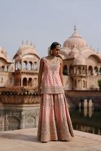 Load image into Gallery viewer, Tasnim - Pink Kurta Set with Sharara & Dupatta