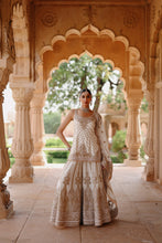 Load image into Gallery viewer, Shabnam - Daisy Ivory Kurta Set with Sharara & Dupatta