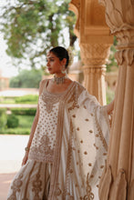 Load image into Gallery viewer, Shabnam - Daisy Ivory Kurta Set with Sharara & Dupatta
