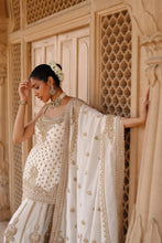 Load image into Gallery viewer, Shabnam - Daisy Ivory Kurta Set with Sharara & Dupatta