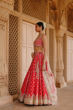 Load image into Gallery viewer, Noorbano - Hot Pink Lehenga Set with Blouse & Dupatta