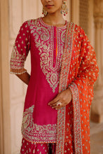 Load image into Gallery viewer, Maysam - Hot Pink Kurta Set with Sharara & Dupatta