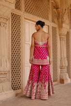 Load image into Gallery viewer, Nisbat - Hot Pink Kurta Set with Garara & Dupatta