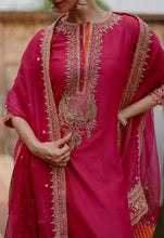Load image into Gallery viewer, Arwa - Hot Pink Long Kurta Set with Salwar & Dupatta