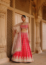 Load image into Gallery viewer, Noorbano - Hot Pink Lehenga Set with Blouse & Dupatta