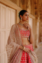 Load image into Gallery viewer, Noorbano - Hot Pink Lehenga Set with Blouse & Dupatta