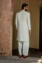 Load image into Gallery viewer, IVORY EMBROIDERED LONG JACKET WITH KURTA AND SALWAR