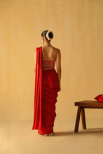 Load image into Gallery viewer, RUMAAN Draped Saree with Blouse & Belt