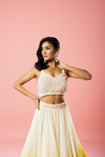 Load image into Gallery viewer, Ivory and yellow ombre lehenga set