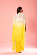 Load image into Gallery viewer, Ivory yellow ombre dhoti set