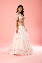 Load image into Gallery viewer, Basby pink organza lehenga set