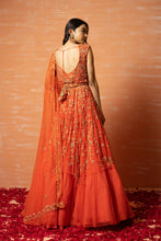 Load image into Gallery viewer, Orange Zardosi Embroidered Lehenga Set