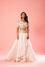 Load image into Gallery viewer, Basby pink organza lehenga set