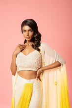 Load image into Gallery viewer, Ivory yellow ombre dhoti set