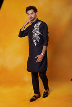 Load image into Gallery viewer, Blue Angrakha Embroidered Kurta