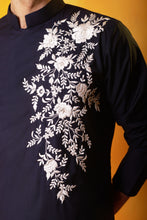 Load image into Gallery viewer, Blue Angrakha Embroidered Kurta