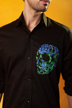 Load image into Gallery viewer, Black Shirt Multi coloured Skull