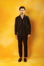 Load image into Gallery viewer, Black Co-ord Set with Gold Detailing