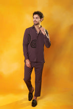 Load image into Gallery viewer, Dark Mauve Handpainted Co-ord Set