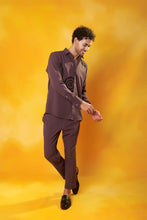 Load image into Gallery viewer, Dark Mauve Handpainted Co-ord Set
