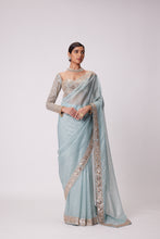 Load image into Gallery viewer, POWDER BLUE ORGANZA SAREE SET