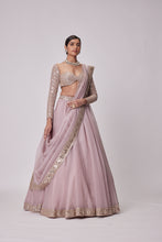 Load image into Gallery viewer, ASH PINK ORGANZA LEHENGA SET