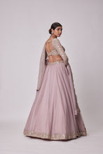 Load image into Gallery viewer, ASH PINK ORGANZA LEHENGA SET