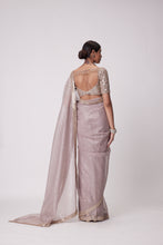 Load image into Gallery viewer, ASH PINK ORGANZA SAREE SET