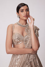 Load image into Gallery viewer, LIGHT BEIGE SEQUIN EMBROIDERED LEHENGA SET