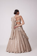 Load image into Gallery viewer, LIGHT BEIGE SEQUIN EMBROIDERED LEHENGA SET