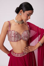 Load image into Gallery viewer, CRIMSON RED LEHENGA PANTS SET