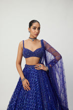 Load image into Gallery viewer, Cocktail Blue Sequins Embroidered Lehenga Set