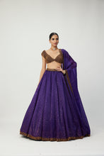 Load image into Gallery viewer, Royalty Purple Sequins Scattered Lehenga Set