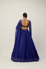Load image into Gallery viewer, Cocktail Blue Organza Lehenga Set