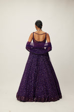 Load image into Gallery viewer, Royalty Purple Crystal Embroidered Lehenga Set