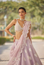 Load image into Gallery viewer, Powder Lilac Flower Lehenga Set