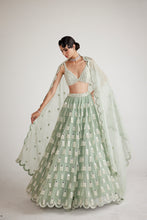 Load image into Gallery viewer, Powder Mint Green Chandelier Drop Lehenga Set