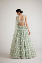 Load image into Gallery viewer, Powder Mint Green Chandelier Drop Lehenga Set